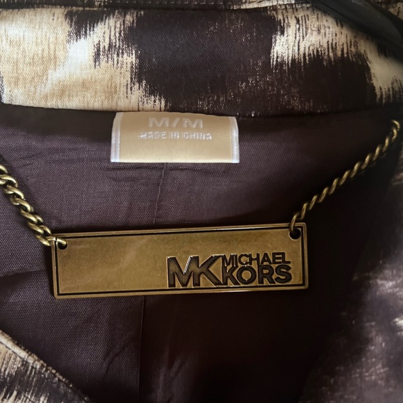 Michael Kors animal print double breasted trench coat with belt size M - Picture 12 of 16
